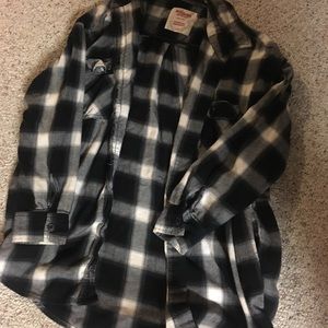 Over-sized black plaid shirt!